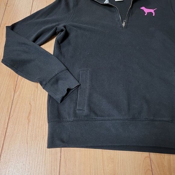 PINK VS BLACK 3/4 ZIP PULLOVER "LOVE PINK" ON BACK, SIZE SMALL - Picture 4 of 7